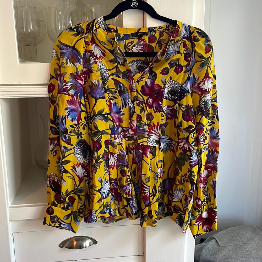 Vibrant j crew blouse
